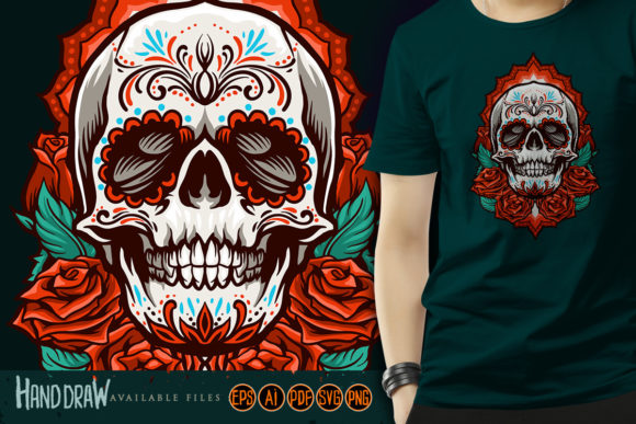 Dia De Los Muertos with Flowers Frame Graphics and Illustrations Review