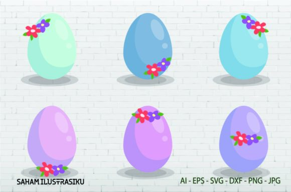 Easter and Flowers Purple Blue Graphics and Illustrations Review