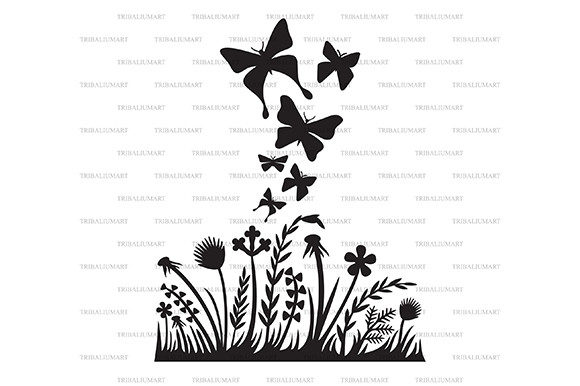 Flowers and Butterflies Graphics for Modern Illustrations