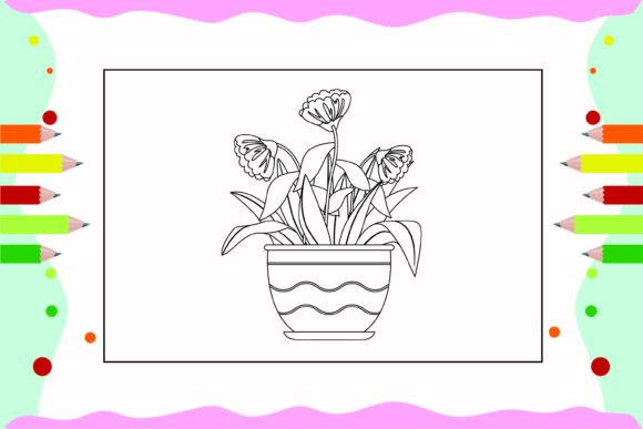 Flowers Coloring Pages for Kids 36 Graphics and Illustrations Review