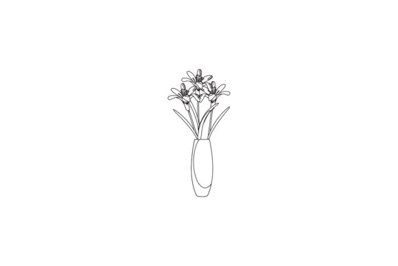 Flowers Nature Florals Line Style Graphics & Freebies