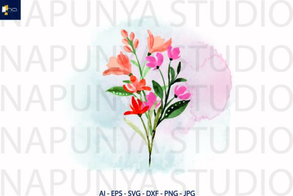 Flowers, Watercolor , Svg Graphics and Illustrations