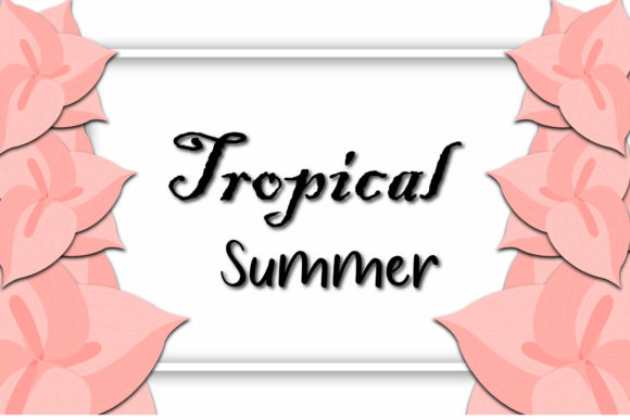 Frame Banner Tropical Summer Flowers Graphics Freebies