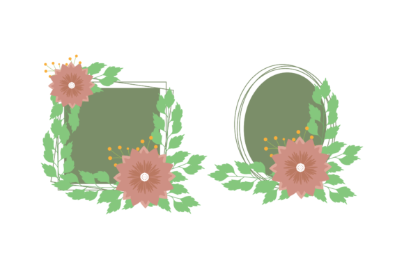 Frame Flowers Beautiful Concept Style Graphics and Illustrations