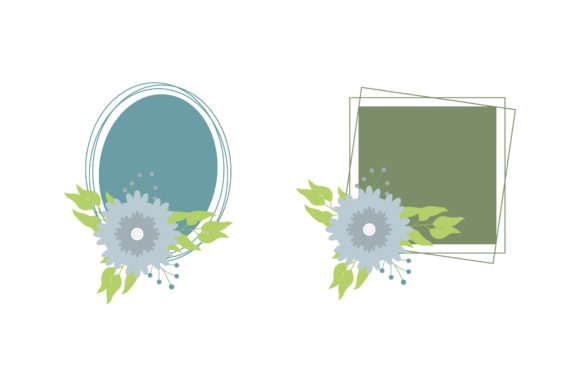 Frame Flowers Set Decoration Art Graphics and Illustrations