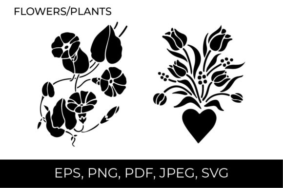 Plants, Flowers Bundle Svg Cut File Graphics and Illustrations Review