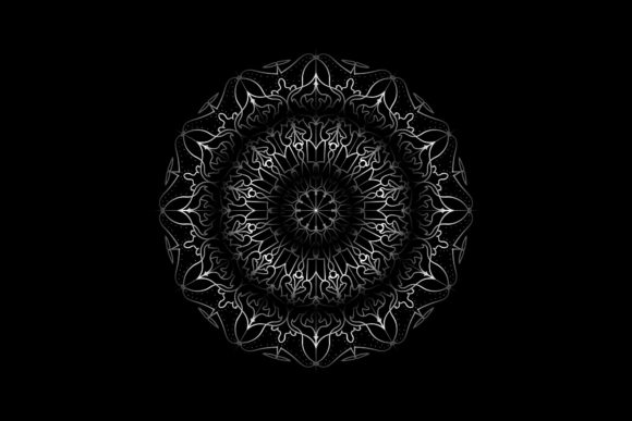 Silver Gradient Mandala Flowers