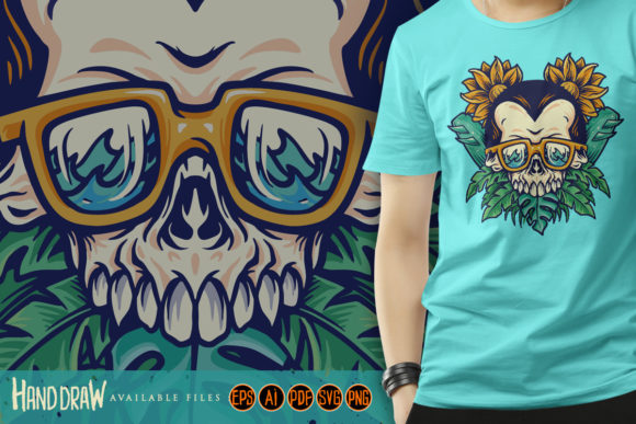 Skull Summer Beach Flowers SVG Graphics and Illustrations Review